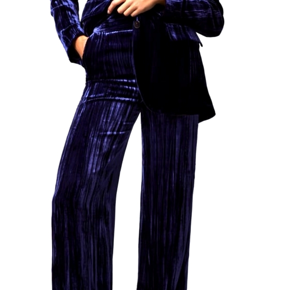 NWTs zara limited edition wide leg velvet pants - Picture 3 of 8